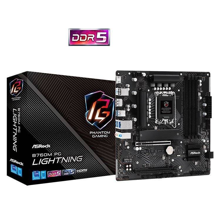Mainboard ASRock B760M PG Lightning | Intel B760, Socket 1700, Micro ATX, 4 khe DDR5 5