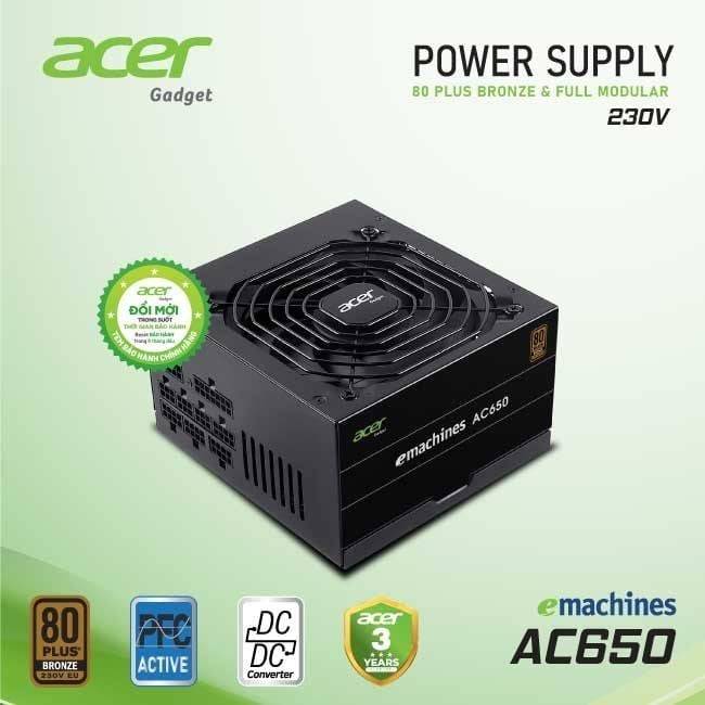 Nguồn Acer AC650 | 80 plus bronze, full modular 2