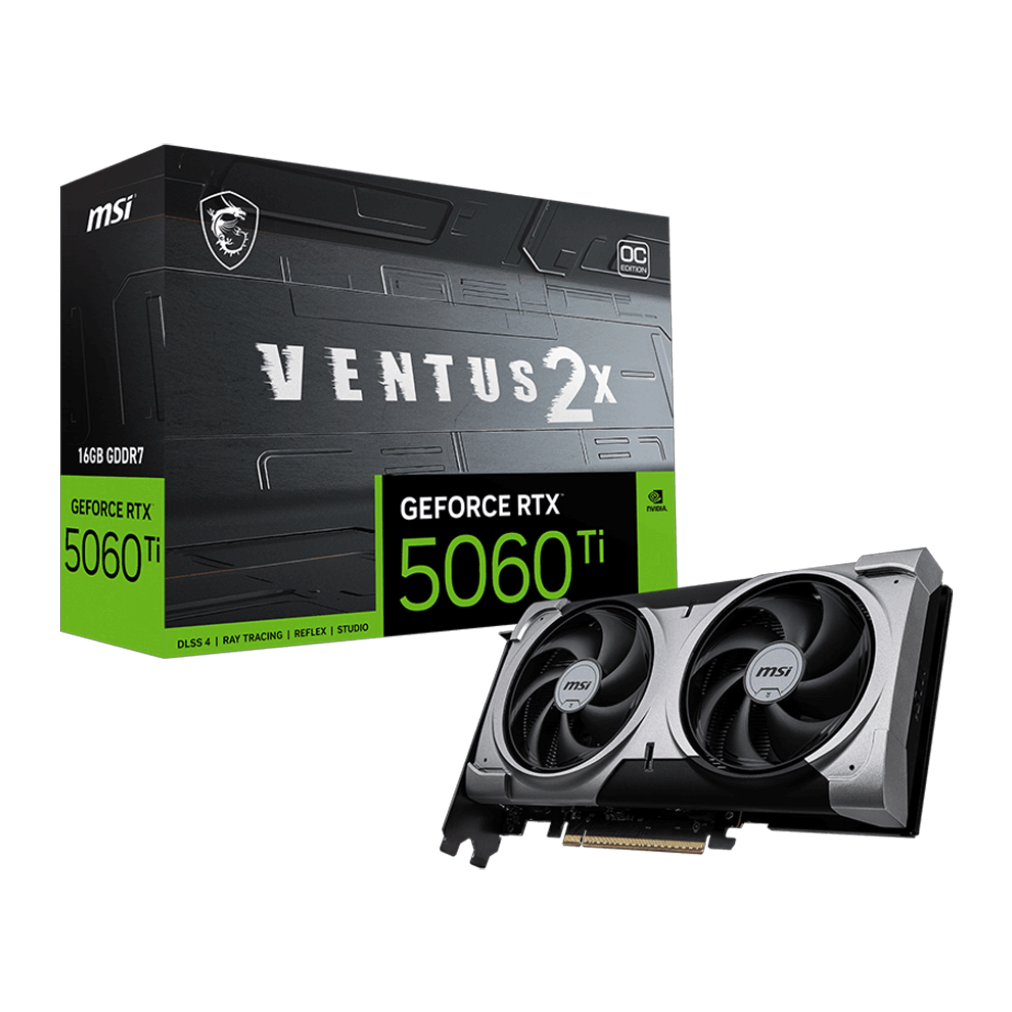 Card màn hình MSI GeForce RTX™ 5060 Ti 16G VENTUS 2X OC PLUS 3