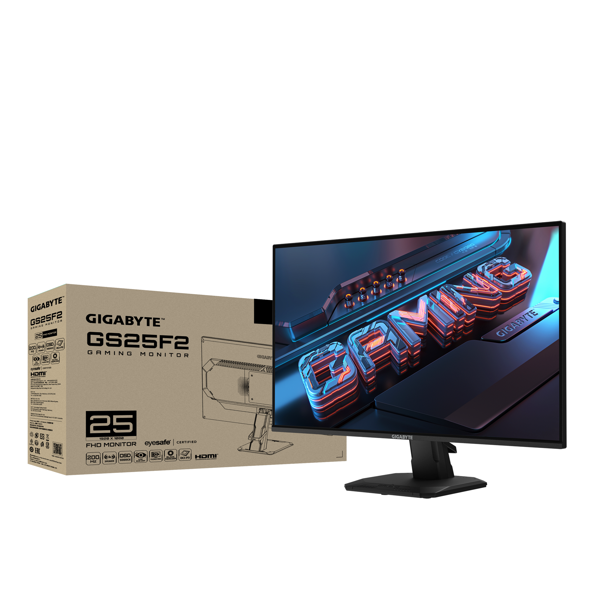 Màn hình Gaming Gigabyte GS25F2 | 24.5 inch, Full HD, SS IPS, 200Hz, 1ms, Phẳng 9