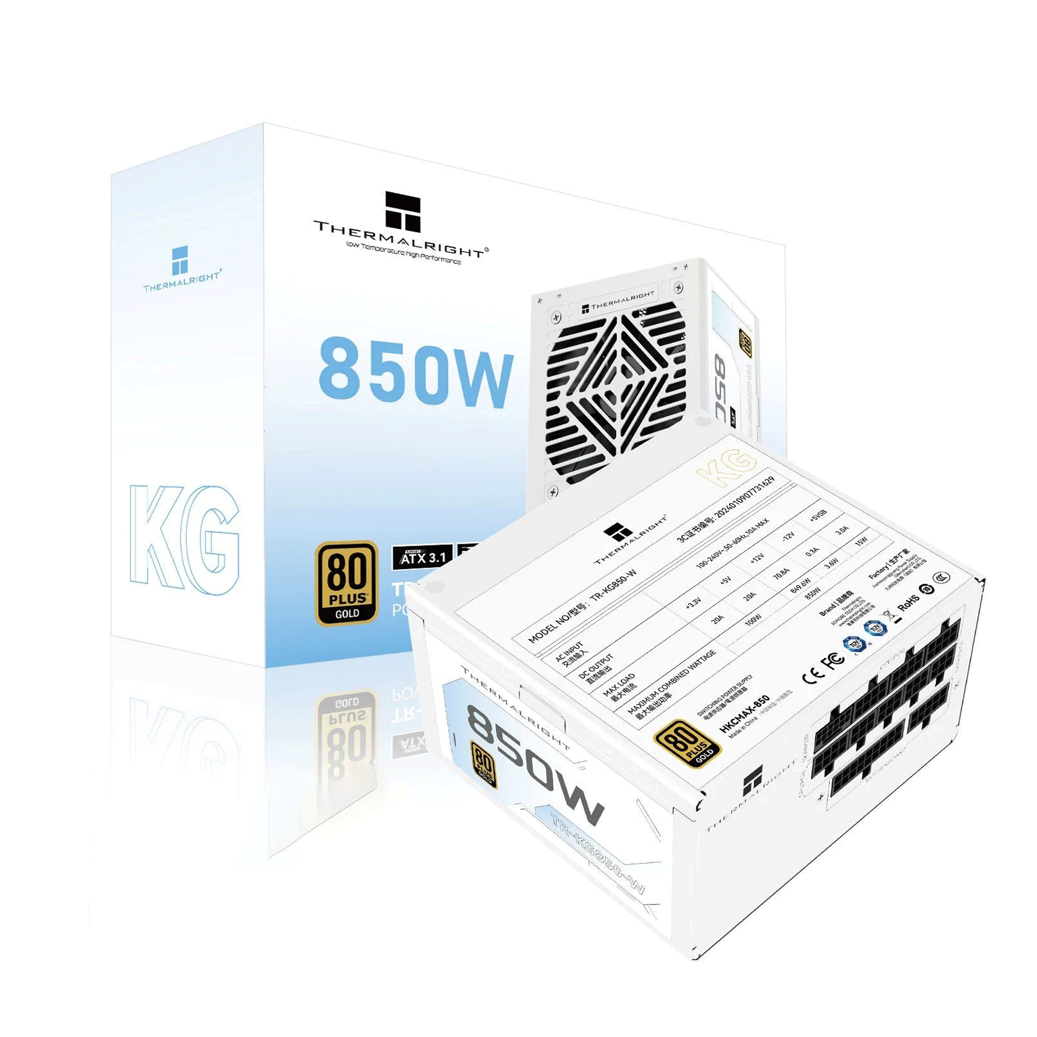 Nguồn Thermalright KG-850 850W | Trắng, 80 Plus Gold, PCIe 5.1 5