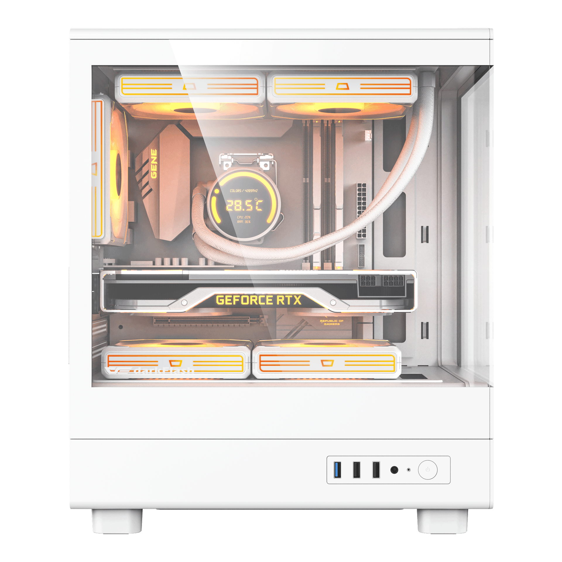 Thùng máy Case DarkFlash DB330M M-ATX | Mặt kính, trắng 3