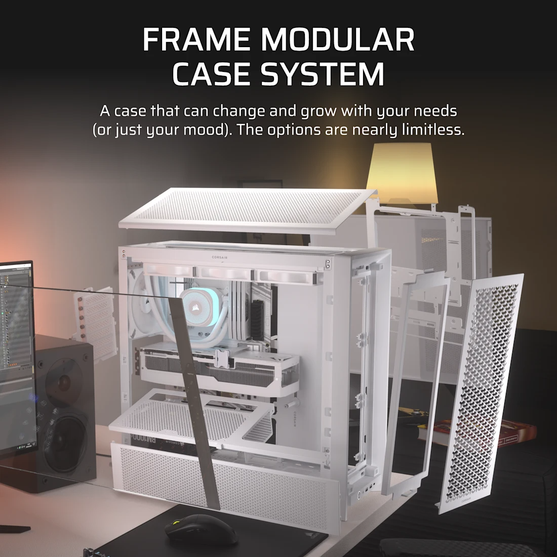 Thùng máy Corsair Frame 4000D Modular Mid Tower - White (CC-9011291-WW) 10