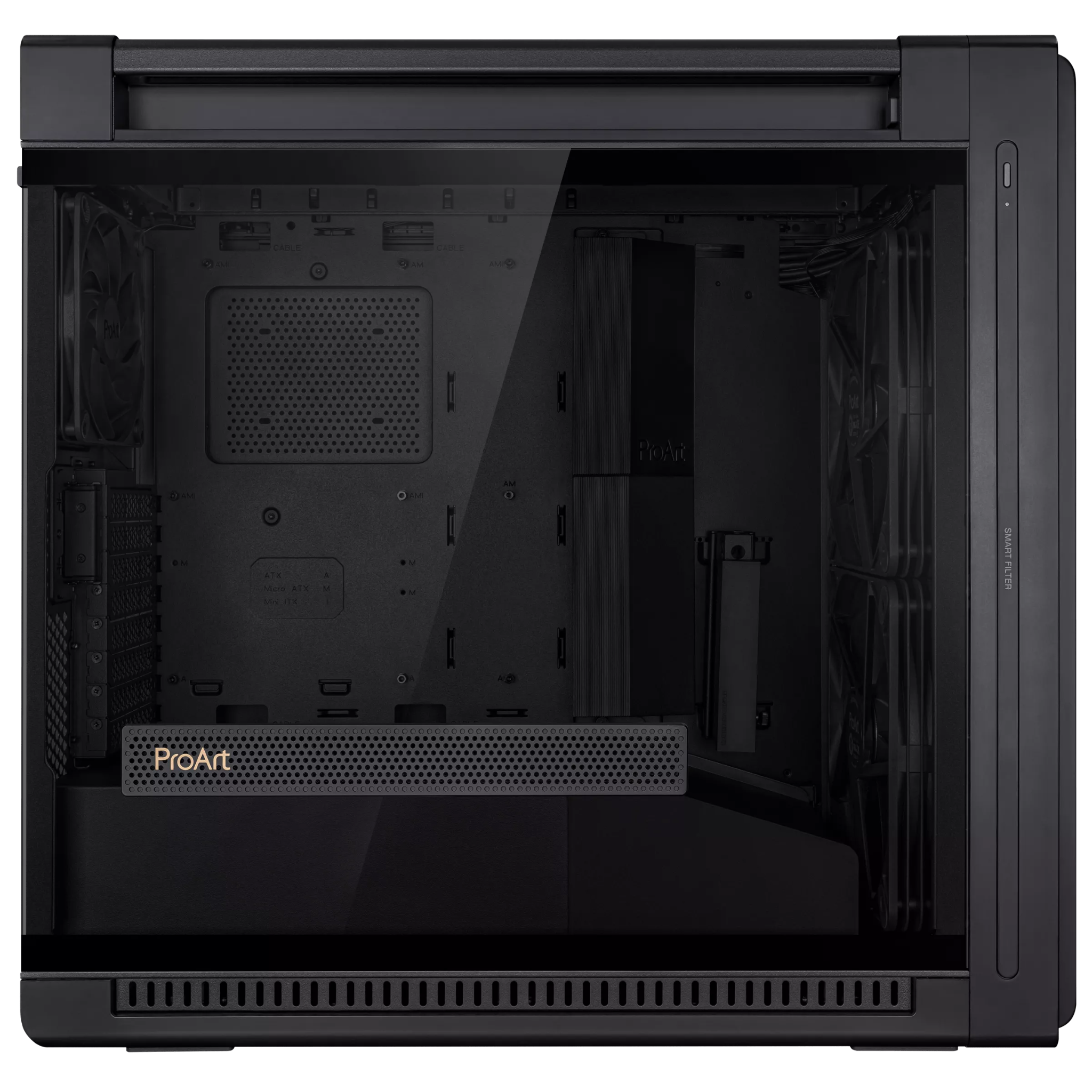 Thùng máy ASUS ProArt PA602 - Black | E-ATX, kèm sẵn 2 fan 20cm, 1 fan 14cm 4