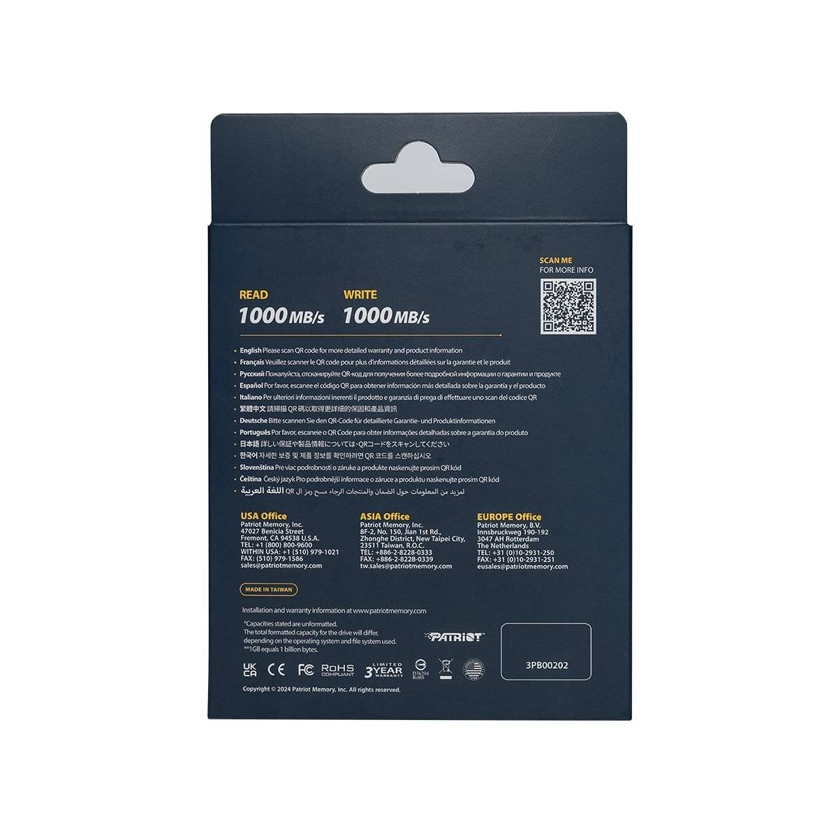 Ổ cứng SSD di động Patriot Transporter Lite 1TB TYPE-C - Red (PTPL1TBPEC) 3