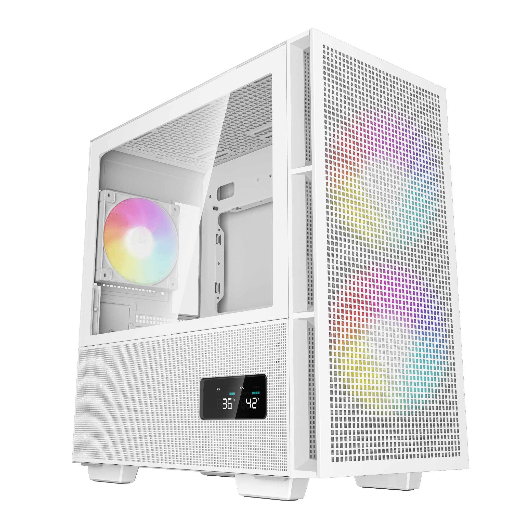 Thùng máy Deepcool CH360 Digital WH - Trắng | Kèm sẵn 3 fan ARGB 3