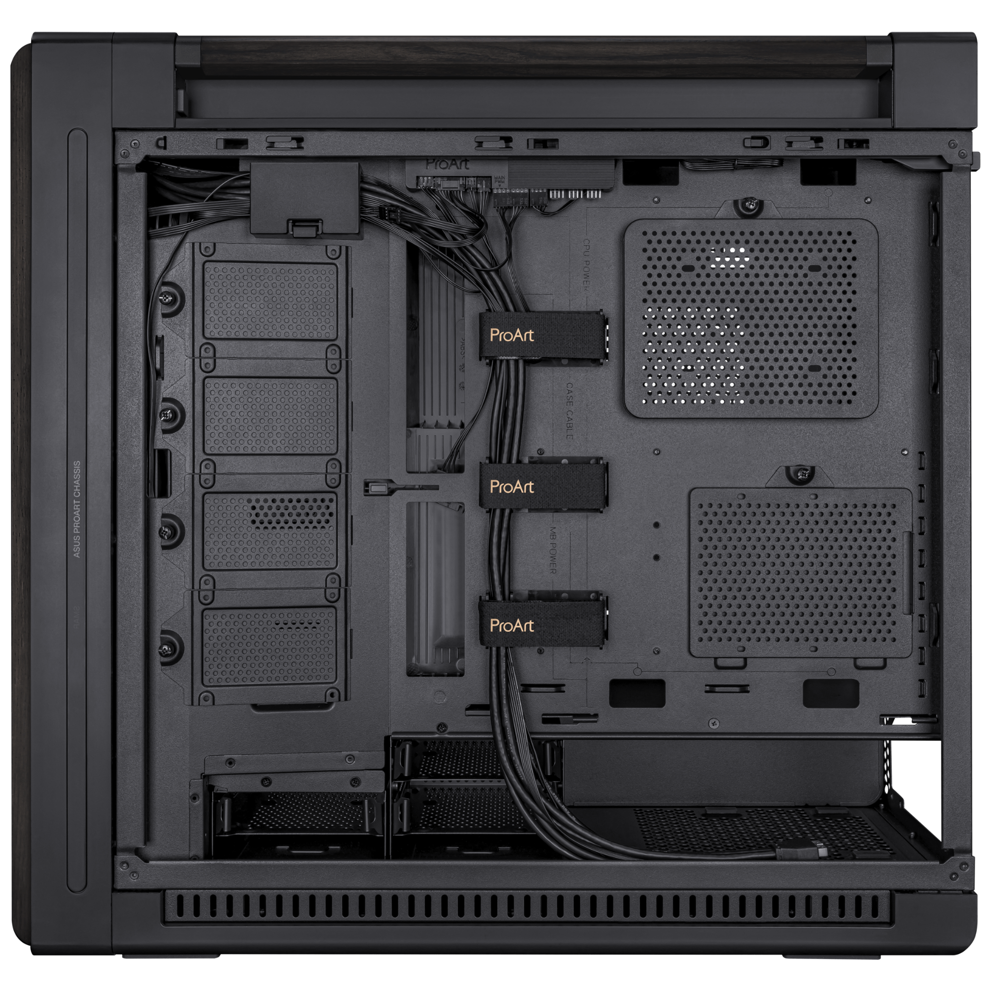 Thùng máy ASUS ProArt PA602 Wood Edition - Tempered Glass Panel | Kèm sẵn 2 fan 20cm, 1 fan 14cm 3