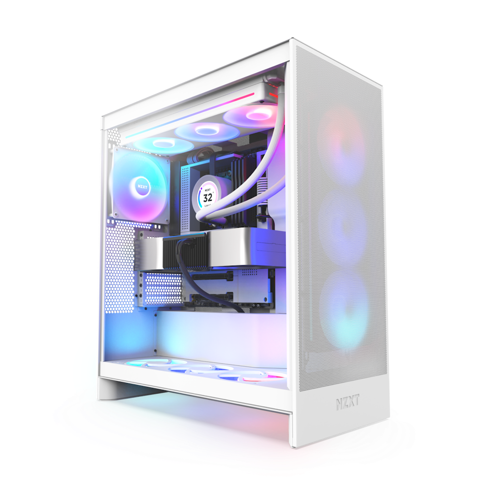 Thùng máy NZXT H7 Flow RGB 2024 - White | Kèm sẵn 1 fan F360 RGB Core (CM-H72FW-R1)