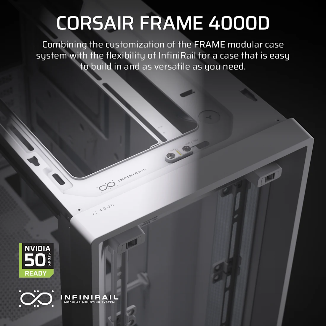 Thùng máy Corsair Frame 4000D Modular Mid Tower - White (CC-9011291-WW)