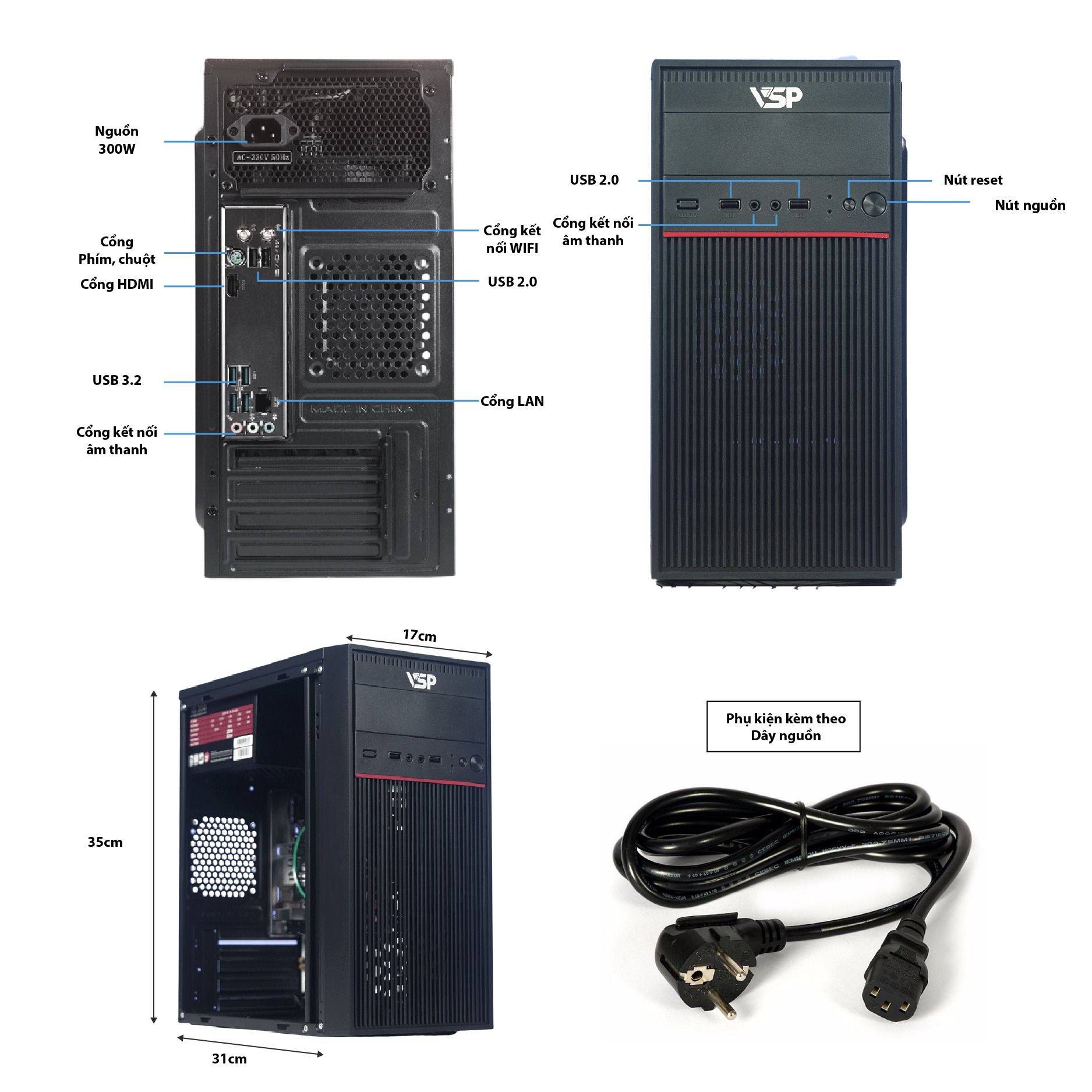 PC YNSTORE Officeline 4 | AMD R3 4300G, Ram 16GB, SSD 512, WIFI + BT (R34316S512W) 2