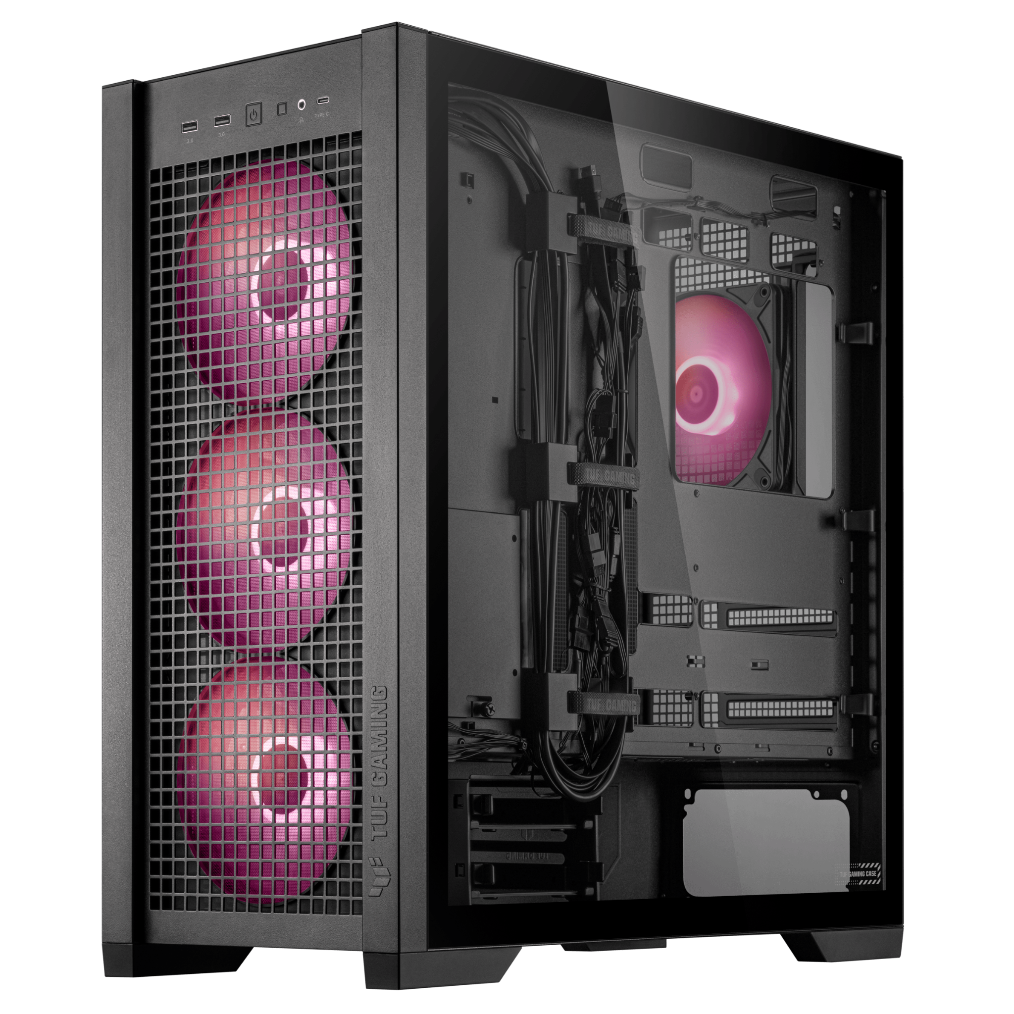 Thùng máy ASUS TUF Gaming GT302 ARGB - Black | E-ATX, kèm sẵn 4 fan 14cm ARGB 6