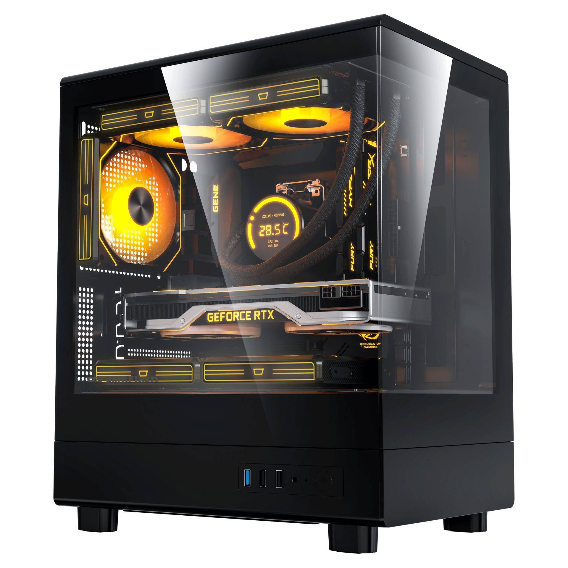Thùng máy Case DarkFlash DB330M M-ATX | Mặt kính, đen 2