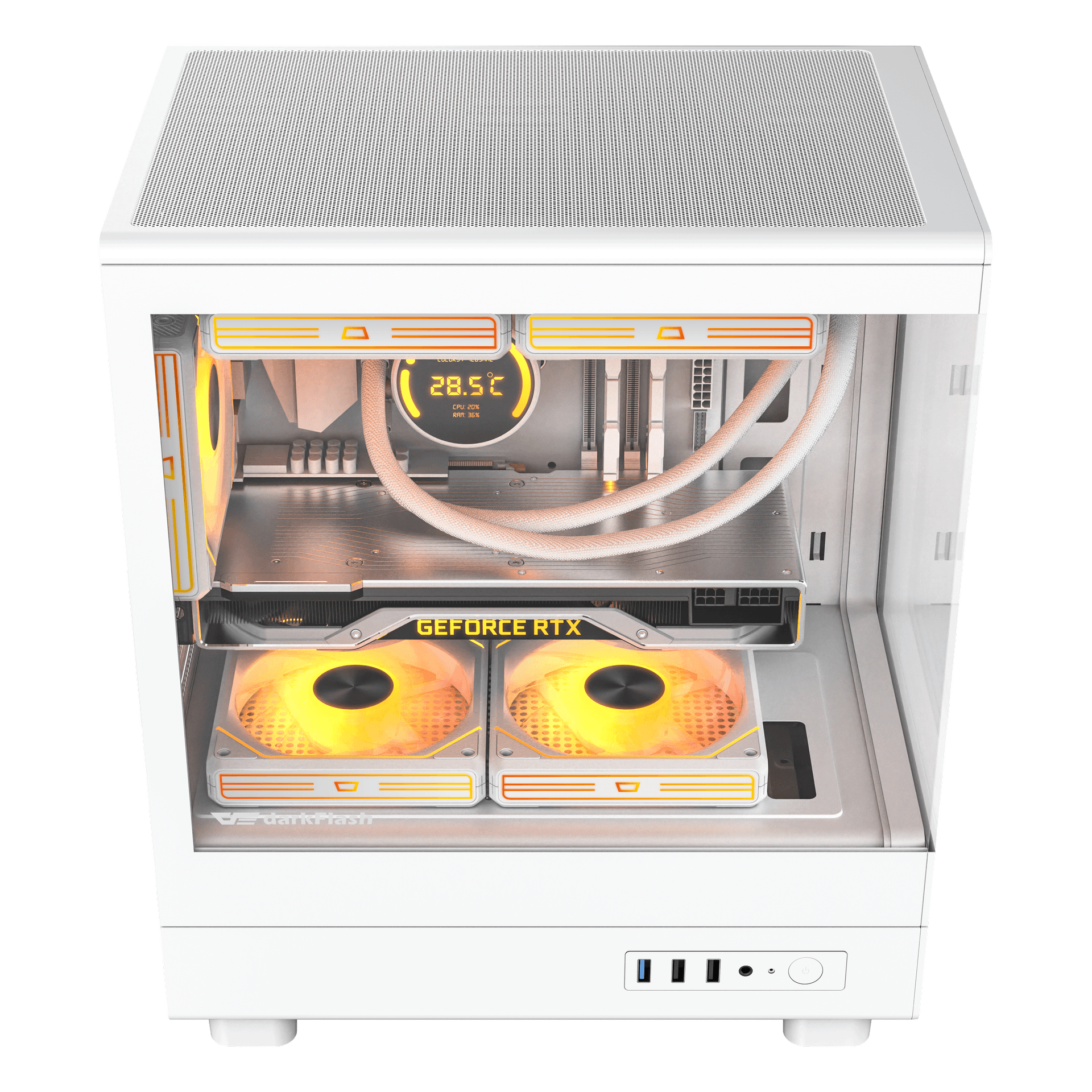 Thùng máy Case DarkFlash DB330M M-ATX | Mặt kính, trắng 5