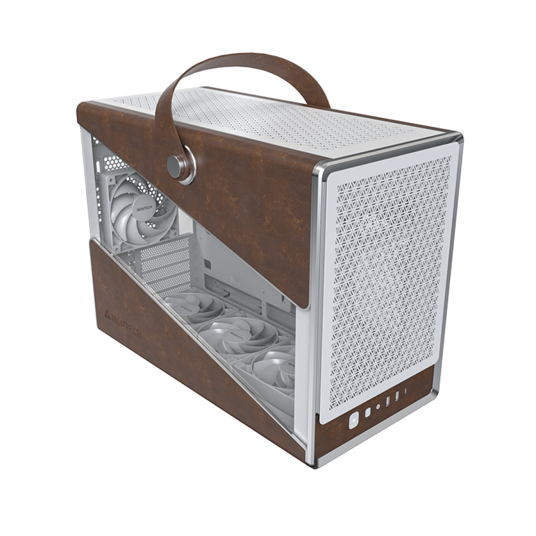 Thùng máy Montech Heritage Pro (Mini PC) | Trắng, kèm sẵn 4 fan 3