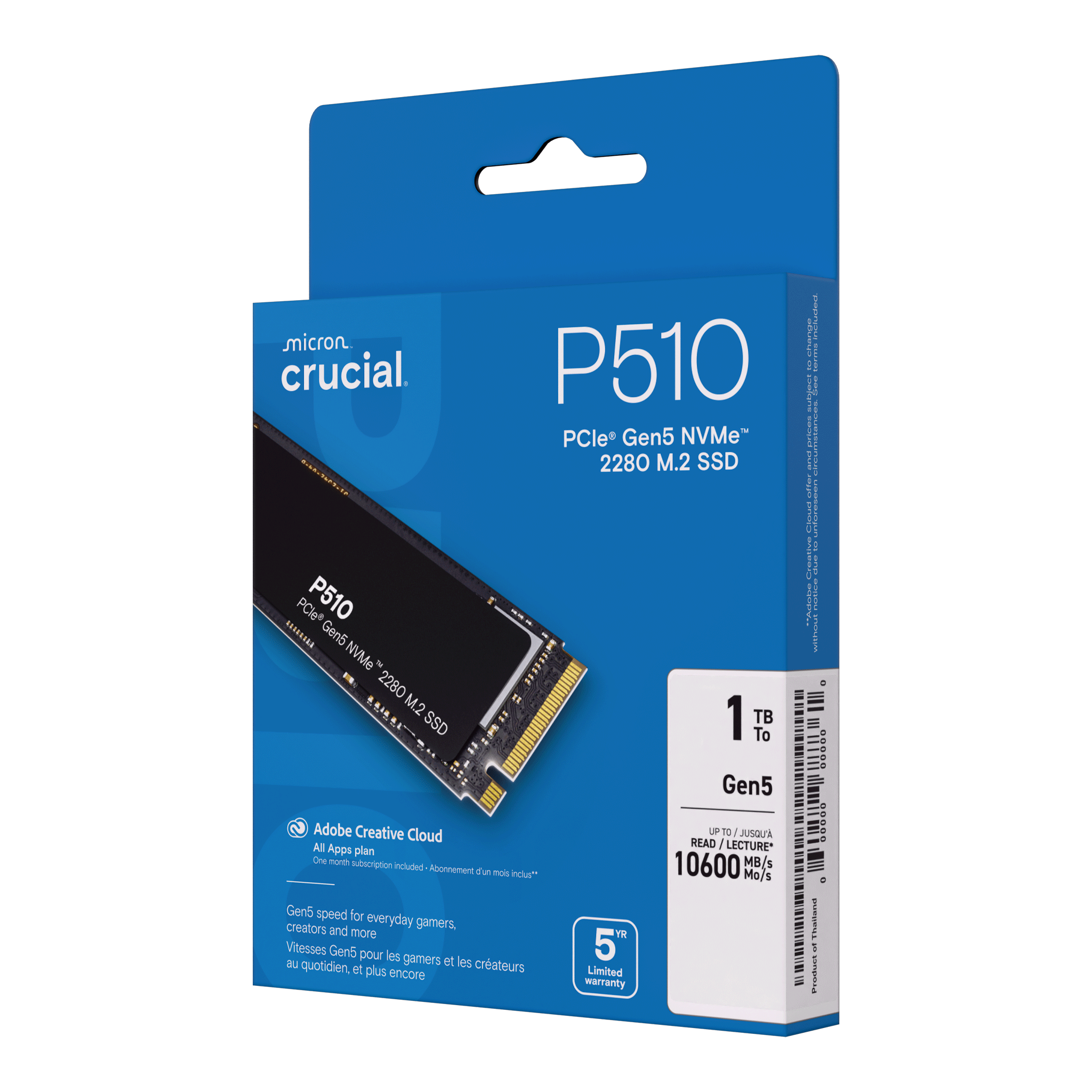 Ổ cứng SSD Crucial P510 1TB PCIe Gen 5.0 NVMe CT1000P510SSD8 2