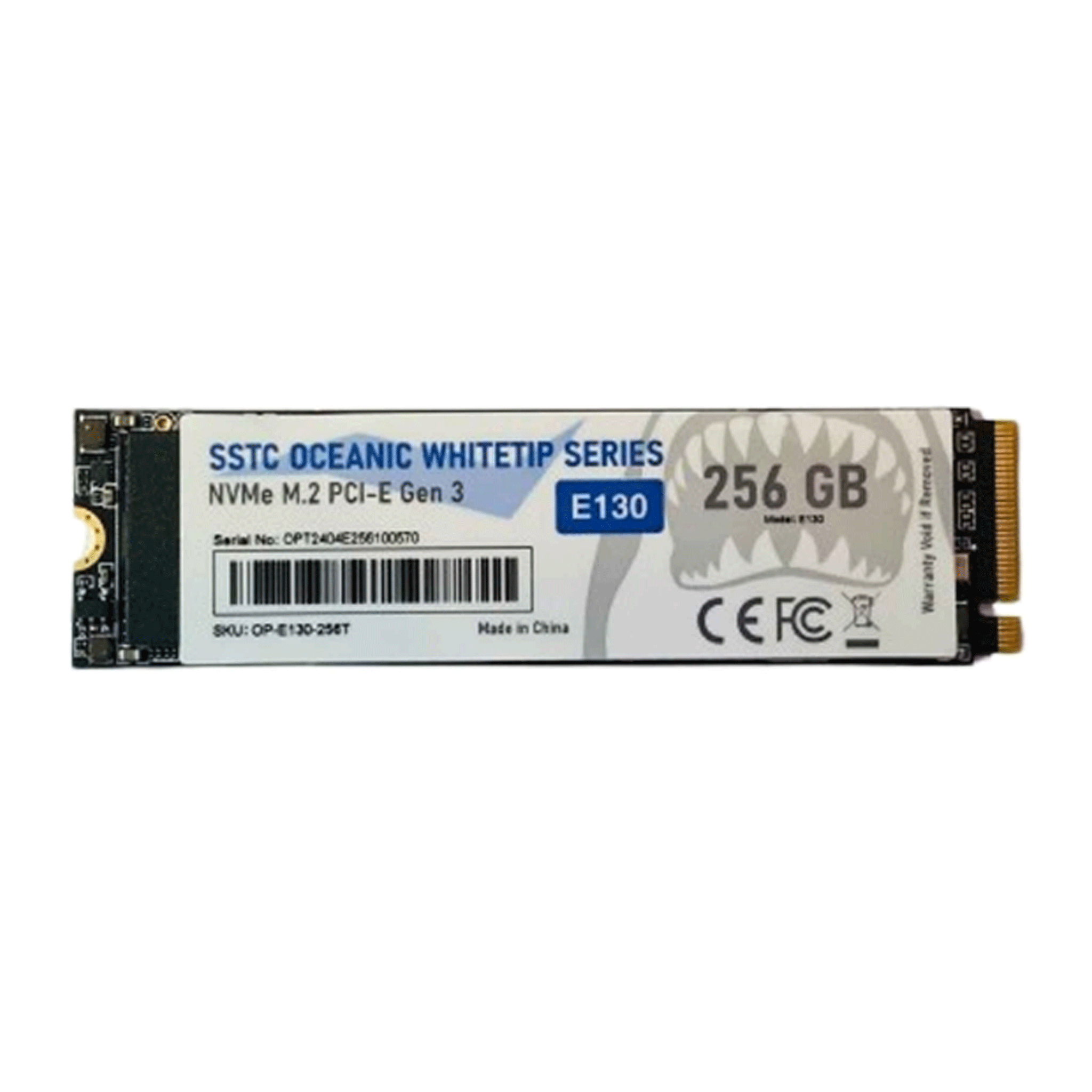 Ssd Sstc 256Gb E130 Oceanic Whitetip E130 W2100-R1300 Mb/S M.2 2280 Nvme Pcie Gen 3