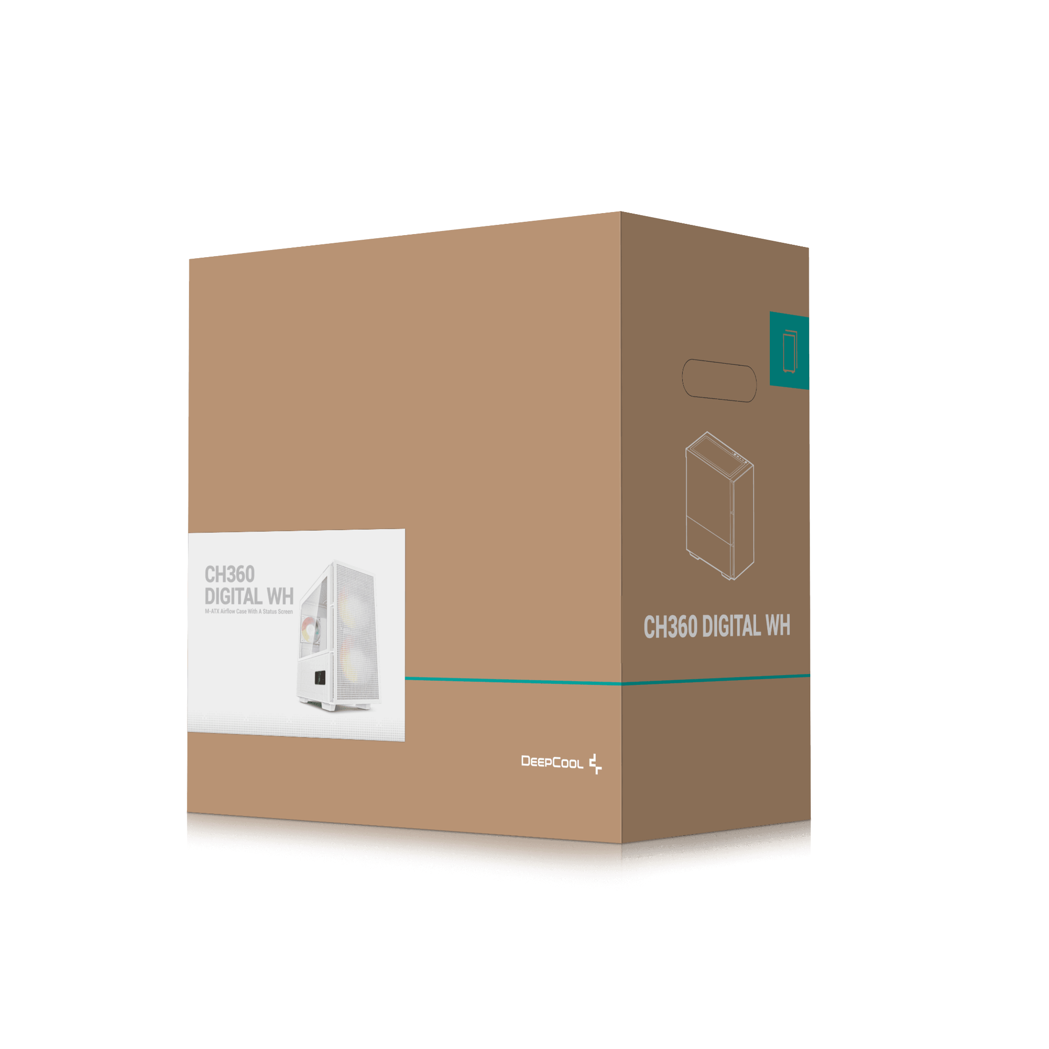 Thùng máy Deepcool CH360 Digital WH - Trắng | Kèm sẵn 3 fan ARGB 12