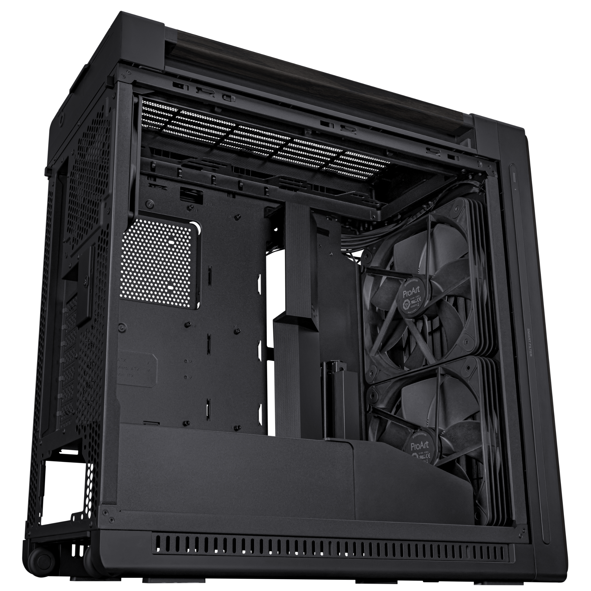 Thùng máy ASUS ProArt PA602 Wood Edition - Tempered Glass Panel | Kèm sẵn 2 fan 20cm, 1 fan 14cm 7