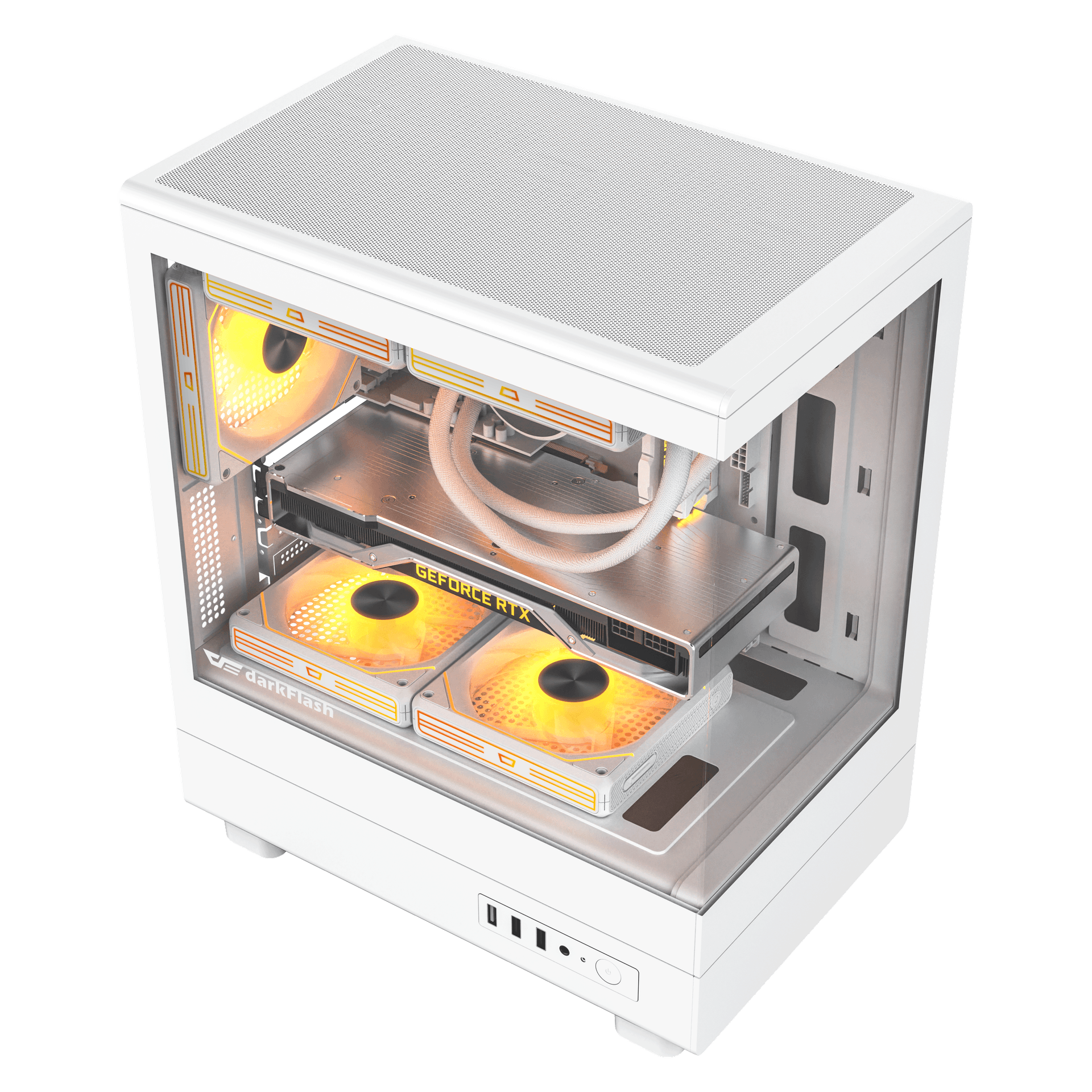 Thùng máy Case DarkFlash DB330M M-ATX | Mặt kính, trắng 7