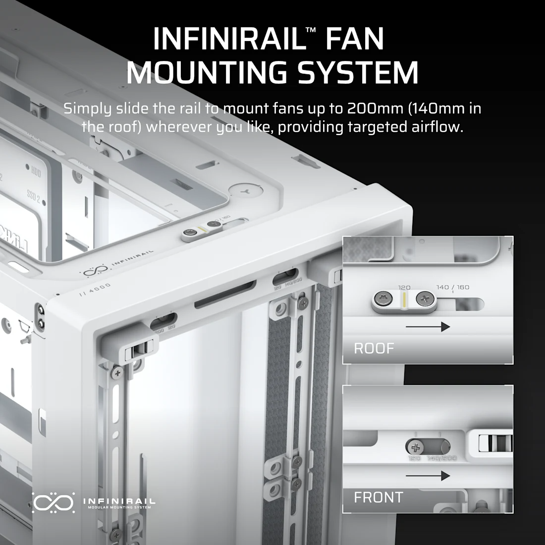 Thùng máy Corsair Frame 4000D Modular Mid Tower - White (CC-9011291-WW) 9