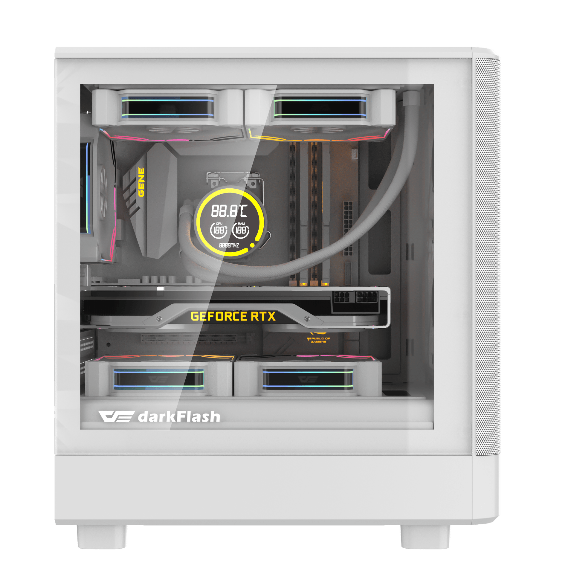 Thùng máy Case DarkFlash DB330M M-ATX | Mặt lưới, trắng 6